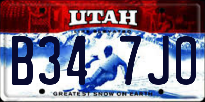 UT license plate B347JO