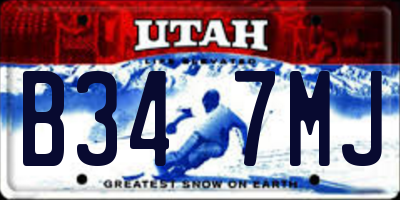 UT license plate B347MJ