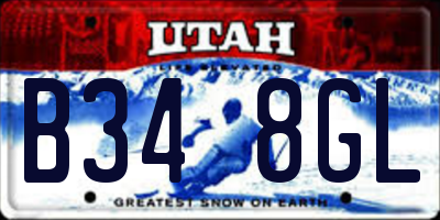 UT license plate B348GL