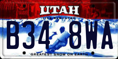 UT license plate B348WA