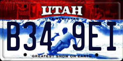 UT license plate B349EI