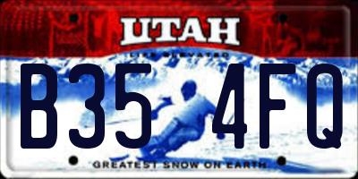 UT license plate B354FQ