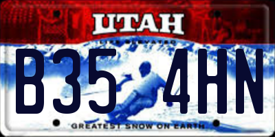 UT license plate B354HN