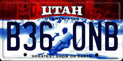 UT license plate B360NB