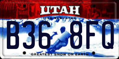 UT license plate B368FQ