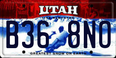 UT license plate B368NO