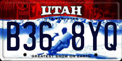 UT license plate B368YQ