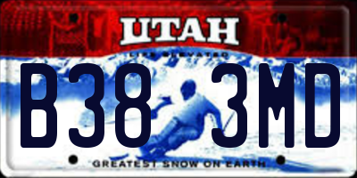 UT license plate B383MD