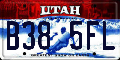 UT license plate B385FL