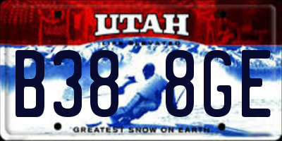 UT license plate B388GE