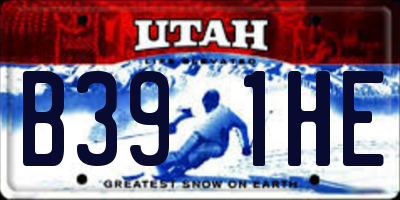 UT license plate B391HE