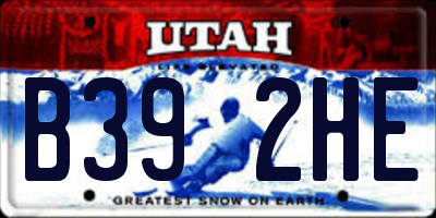UT license plate B392HE