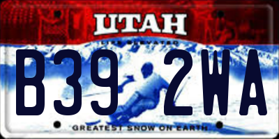 UT license plate B392WA