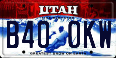 UT license plate B400KW