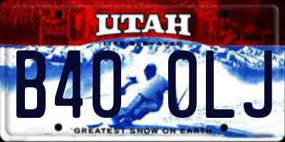 UT license plate B400LJ