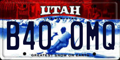 UT license plate B400MQ