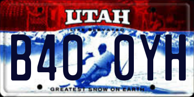 UT license plate B400YH