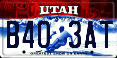 UT license plate B403AT
