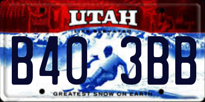 UT license plate B403BB