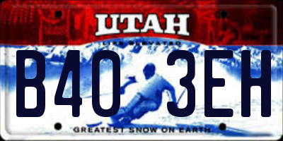 UT license plate B403EH