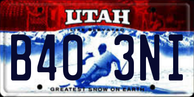 UT license plate B403NI