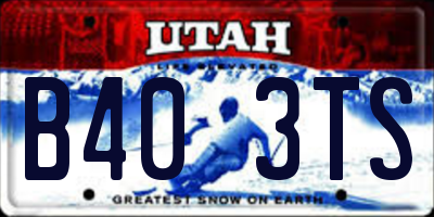 UT license plate B403TS