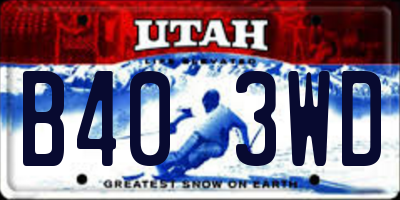 UT license plate B403WD