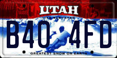 UT license plate B404FD