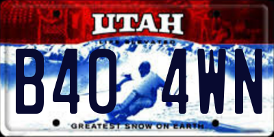 UT license plate B404WN