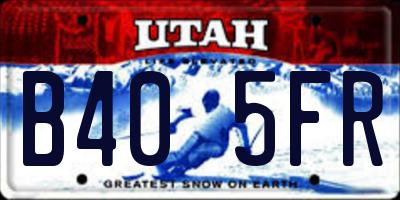UT license plate B405FR