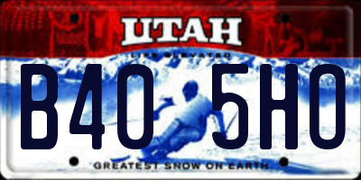 UT license plate B405HO
