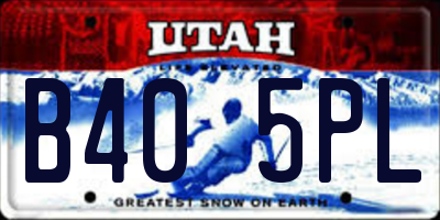 UT license plate B405PL
