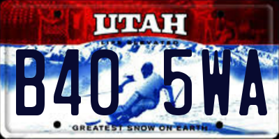 UT license plate B405WA