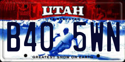 UT license plate B405WN