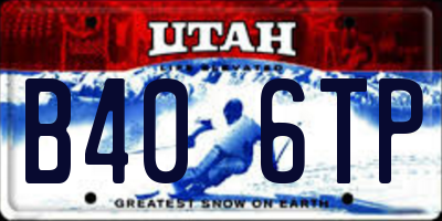 UT license plate B406TP