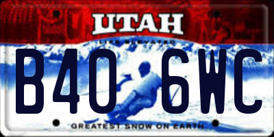UT license plate B406WC