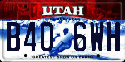 UT license plate B406WH