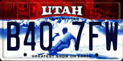 UT license plate B407FW