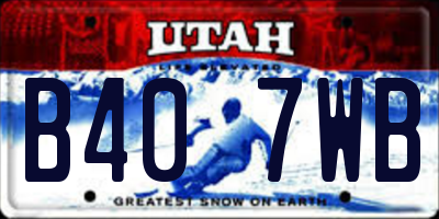UT license plate B407WB