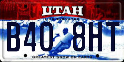 UT license plate B408HT