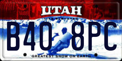 UT license plate B408PC
