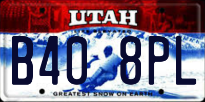 UT license plate B408PL