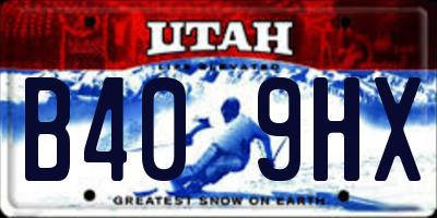 UT license plate B409HX