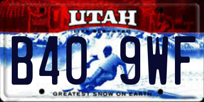 UT license plate B409WF