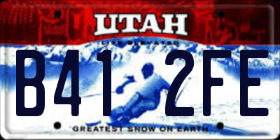 UT license plate B412FE