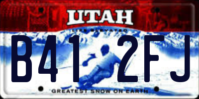 UT license plate B412FJ
