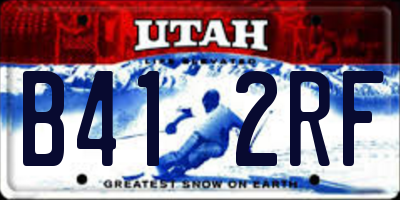 UT license plate B412RF