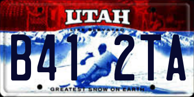 UT license plate B412TA