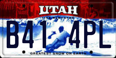 UT license plate B414PL