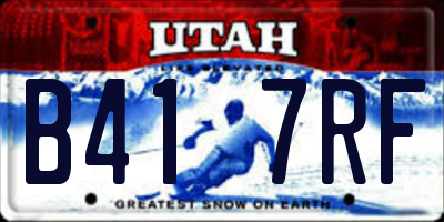 UT license plate B417RF